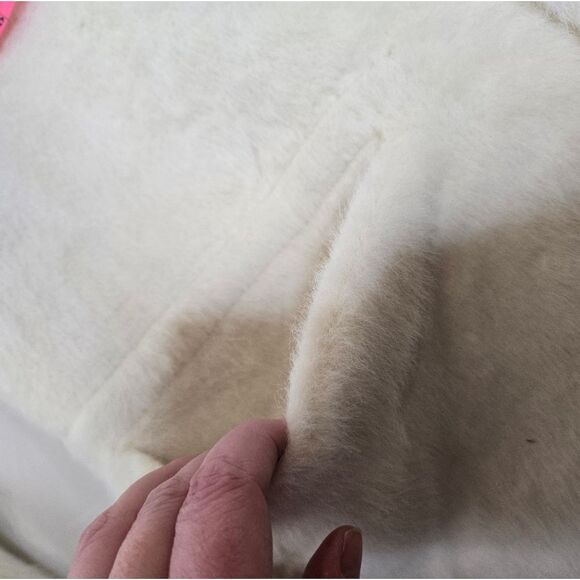 LUU SHOP white furry boxy oversized open front coat XL - Picture 4 of 14